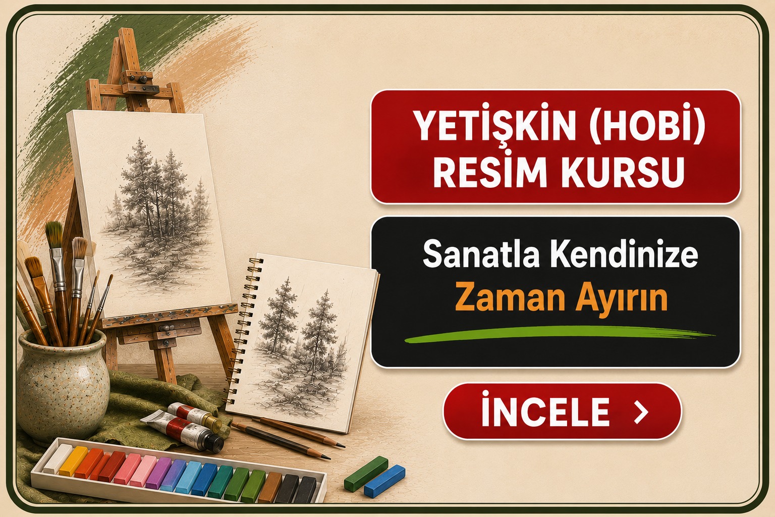 Yetişkinler hobi resim kursu